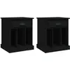 vidaXL Tables de chevet 2 pcs noir 43x36x50 cm