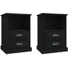 vidaXL Tables de chevet 2 pcs noir 43x36x60 cm