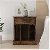 vidaXL Table de chevet chêne fumé 43x36x50 cm