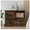 vidaXL Table de chevet chêne fumé 60x39x45 cm