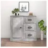 vidaXL Buffet gris béton 70x35,5x67,5 cm bois d'ingénierie