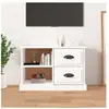 vidaXL Meuble TV blanc brillant 73x35,5x47,5 cm bois d'ingénierie