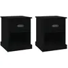 vidaXL Tables de chevet 2 pcs noir 39x39x47,5 cm bois d'ingénierie