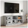 vidaXL Meuble TV gris béton 102x35,5x47,5 cm bois d'ingénierie
