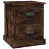 vidaXL Table de chevet chêne fumé 39x39x47,5 cm bois d'ingénierie