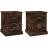 vidaXL Tables de chevet 2 pcs chêne fumé 39x39x47,5 cm bois ingénierie