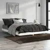vidaXL Cadre de lit blanc brillant 135x190 cm bois d'ingénierie
