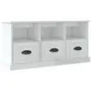 vidaXL Meuble TV blanc brillant 100x35x50 cm bois d'ingénierie