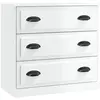 vidaXL Buffet blanc brillant 70x35,5x67,5 cm bois d'ingénierie