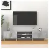 vidaXL Meuble TV gris béton 180x31,5x40 cm bois d'ingénierie