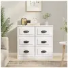 vidaXL Buffet blanc brillant 70x35,5x67,5 cm bois d'ingénierie