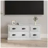 vidaXL Meuble TV blanc brillant 100x35,5x45 cm bois d'ingénierie