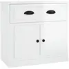 vidaXL Buffet blanc brillant 70x35,5x67,5 cm bois d'ingénierie