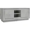 vidaXL Meuble TV gris béton 102x35x45 cm bois d'ingénierie