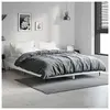 vidaXL Cadre de lit blanc brillant 135x190 cm bois d'ingénierie