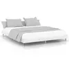 vidaXL Cadre de lit blanc brillant 200x200 cm bois d'ingénierie