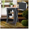 Redcliffs campingkast - 3 lagen - Zwart met houten look