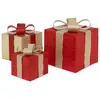 Set van 3 LED decoratie geschenkdoos met 90 warm witte LED's rood goud...