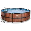 Piscine tubulaire EXIT Wood ø450x122cm avec pompe filtrante - Marron
