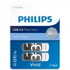 Pack de 2 clés USB 2.0 Philips Vivid 32 Go Gris et Blanc