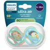 Avent Sucette Ultra Air jour 6-18M Mix Imprimé Fun x2, sans BPA