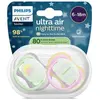 Avent Sucettes Ultra Air nuit 6-18 M Pastelle x2, sans BPA