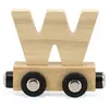 Tryco Houten Naturel Lettertrein Letter W - Letterwagon voor Woorden e...