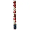 Merkloos / Sans marque 9 Glazen kerstballen en figuren mix kerstrood