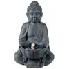 LUMINEO Fontaine extérieure solaire en composite Bouddha Anthracite