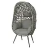 Fauteuil de jardin sur pieds oeuf en résine tressée gris clair Palermo...