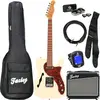 Fazley Sunset Series Tortoise Olympic White elektrische gitaar starter...