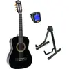 LaPaz 002 BK klassieke gitaar 1/2-formaat zwart + statief + stemappara...