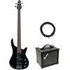 Fazley FMB118 Black elektrische basgitaar + versterker + kabel