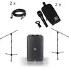 JBL EON ONE Compact + twee Electro-Voice ND76 microfoons, statieven en...