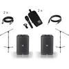 JBL EON ONE Compact (2 x), Electro-Voice microfoons (2 x), statieven e...
