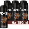 AXE Deodorant Bodyspray - Leather & Cookies - met een onweerstaanbare geur - 6 x 150 ml
