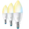 WiZ Kaarslamp 2-pack - Slimme LED-Verlichting - Warm- tot Koelwit licht - E14 - 40W - mat - Wi-Fi
