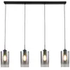 Freelight  Ventotto hanglamp - 4xE27 - Zwart & Smoke Glas