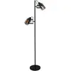 Freelight Vloerlamp Fumoso Zwart met Smoke Glas 2 Lichts