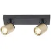 Freelight Spot Razza Mat Zwart Goud 2 lichts GU10 Balk