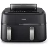 Philips 5000 Series Dual Basket Airfryer - NA551/00 - Stoomfunctie - Dubbele Mand - 9L - Tot 6 Personen