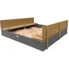 AXI Ella XXL Zandbak 150 x 150 x 20 cm in Grijs/bruin - Met Zitbankjes...