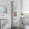 vidaXL Meuble de salle de bain haut Gris béton 31.5 x 33 x 190 cm