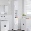 vidaXL Meuble de salle de bain haut avec porte Blanc 30 x 35 x 192 cm