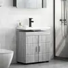 vidaXL Armoire de lavabo de salle de bain Sonoma gris 60 x 34 x 63 cm