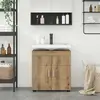 vidaXL Armoire de lavabo de salle de bain avec porte chêne artisanal