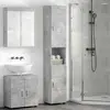vidaXL Cabinet de salle de bain Gris béton 37 x 31.5 x 203 cm