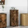 vidaXL Cabinet de salle de bain avec tiroir Chêne fumé 30 x 35 x 80 cm