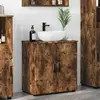 vidaXL Cabinet de salle de bain avec porte Chêne fumé 61 x 35 x 64 cm