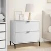 vidaXL Table de chevet Blanc 63,5 x 36 x 61 cm Bois d'ingénierie